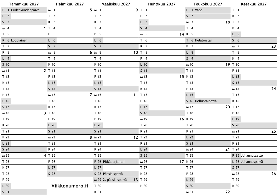 Kalenteri Jossa N kyv t Juhlap iv t Ja Viikkonumerot Viikkokalenteri PDF